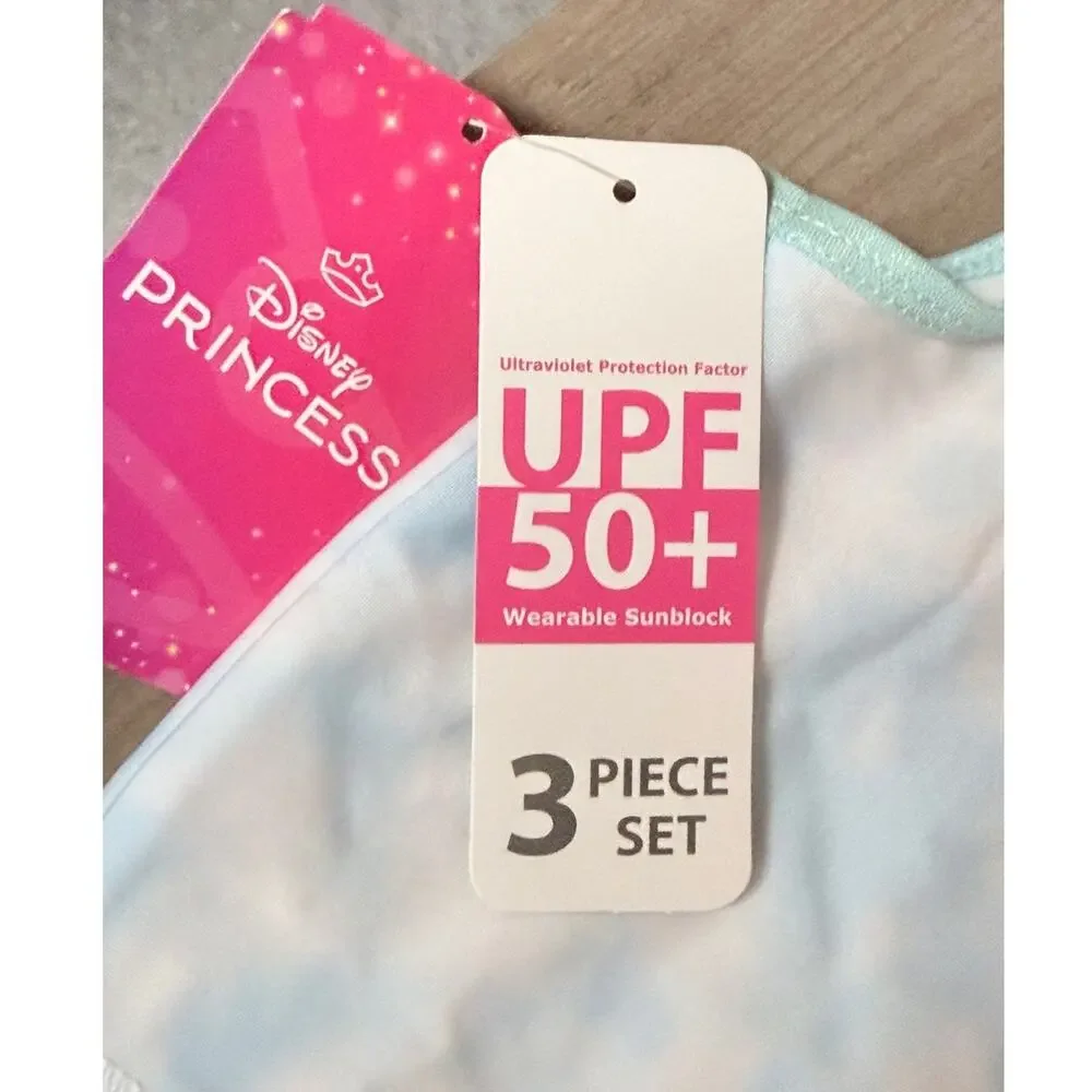 Disney Princess The Little Mermaid 3-Piece Swimsuit Set UPF 50+ Aqua Size 3T